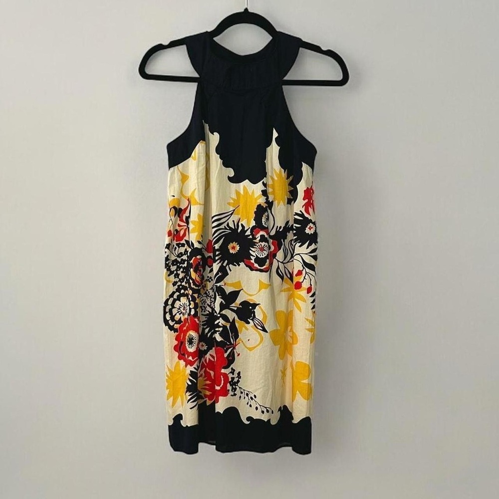 Max Studio 2000s Boho Mini Babydoll Halter Dress Small Stretch Cotton Sundress